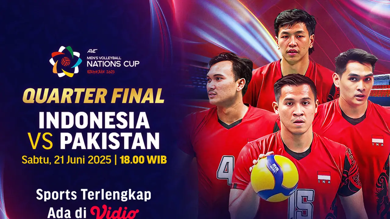 Live Streaming AVC Men’s Nation Cup 2025 Indonesia vs Pakistan Babak Perempat Final di Vidio
