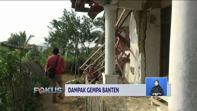 Sebanyak 110 rumah warga di Pandegalang rusak akibat gempa 6,9 SR di Banten.