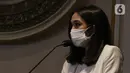 Gisella Anastasia atau Gisel saat buka suara terkait kasus video syur yang menjerat dirinya di kawasan Gatot Subroto, Jakarta, Rabu (6/1/2021). Gisel meminta maaf atas perbuatan masa lalunya yang kini menjadi bumerang buat dirinya. (Liputan6.com/Herman Zakharia)