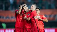 Persija Jakarta meraih kemenangan 1-0 atas PSS Sleman pada laga pekan ke-23 BRI Liga 1 2023/2024 yang digelar di Stadion Patriot Candrabhaga, Kota Bekasi, Sabtu (16/12/2023) malam WIB. (Bola.com/Bagaskara Lazuardi)