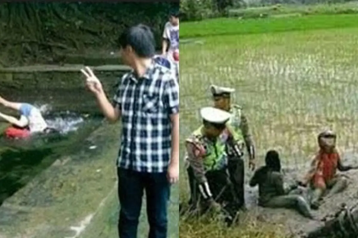 6 Momen Apes Orang Tercebur Empang Hingga Selokan Ini Bikin Senyum Tipis