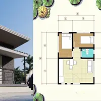 Denah Rumah Minimalis 2 Kamar Tidur yang Mungil (Sumber: helloshabby.com)