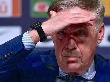 Carlo Ancelotti mengumumkan skuad terbaru Timnas Brasil pada Senin (16/03/2026) waktu setempat menjelang laga uji coba untuk persiapan Piala Dunia 2026. (AFP/Pablo Poricuncula)