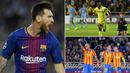 Berikut ini top scorer sementara La Liga Spanyol musim 2017/2018 hingga pekan ke-14. Bintang Barcelona, Lionel Messi, berada di puncak klasemen jauh meninggalkan para pesaingnya. (Kolase foto-foto dari AFP)