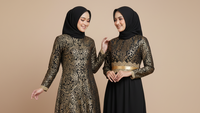 10 Model Gamis Batik Brokat Warna Hitam Gold Terbaik, Tampil Anggun dan Mewah