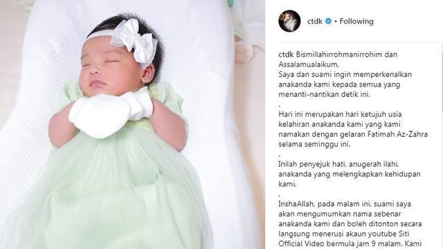 Foto buah hati Siti Nurhaliza yang diunggahnya di akun instagram pribadinya/copyright instagram/cdtk/Siti Nurhaliza