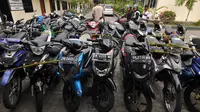 93 sepeda motor yang disita polisi (Liputan6.com/ Dio Pratama)