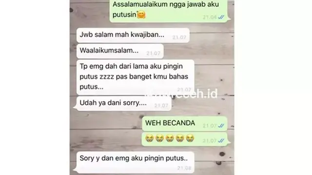 10 Chat Netizen Minta Putus dengan Pacar Ini Penuh Drama