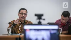 Ketua Komnas HAM RI Ahmad Taufan Damanik saat konferensi pers terkait Rancangan Perpres tentang tugas TNI dalam mengatasi terorisme di Kantor Komnas HAM, Jakarta, Rabu (24/6/2020). Komnas HAM memastikan Rancangan Perpres itu berlandaskan konsep criminal justice system. (Liputan6.com/Faizal Fanani)