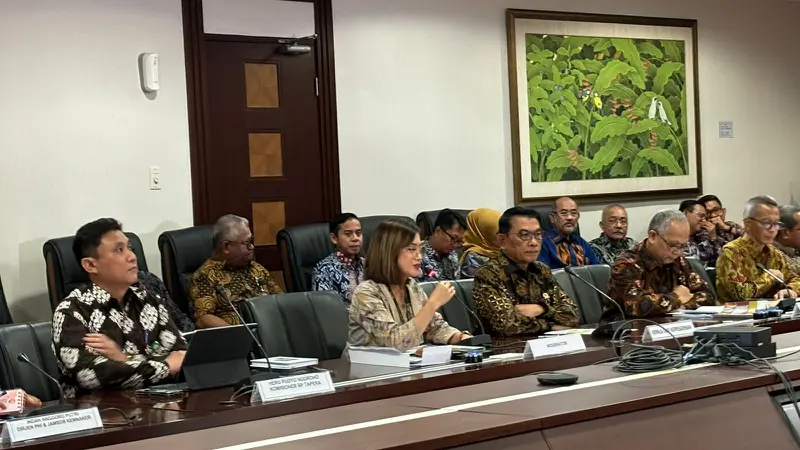 Kepala Staf Kepresidenan, Jenderal TNI (Purn) Moeldoko dalam konferensi pers terkait Tapera di Kementerian Sekretariat Presiden, Jumat (31/5/2024). (Tira/Liputan6.com)