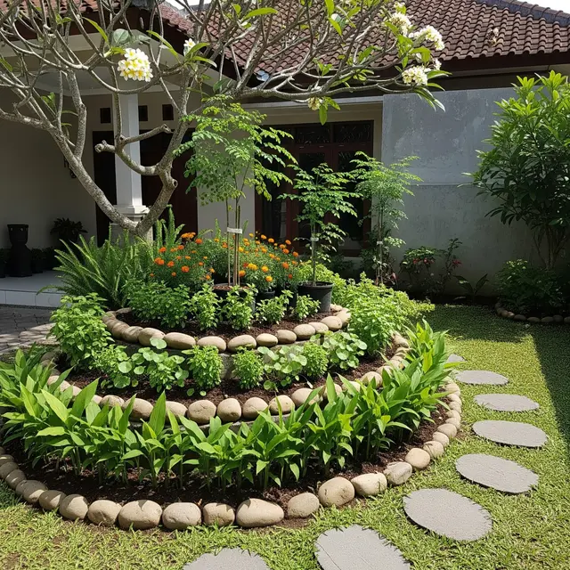 Model Halaman Depan Rumah dengan Tanaman TOGA