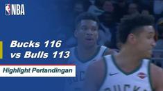 Giannis Antetokounmpo berakhir dengan 36 poin tertinggi musim ini dengan 11 rebound dan delapan assist, ketika Milwaukee Bucks secara sempit mengalahkan Chicago Bulls, 116-113.