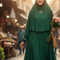 Ilustrasi Gamis/ Gemini AI