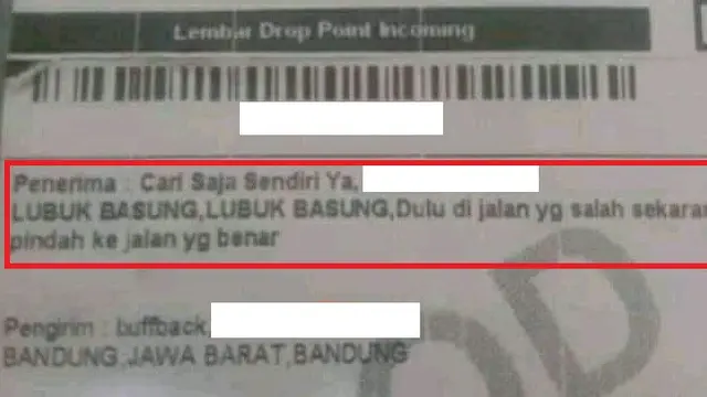 6 Tulisan Nyeleneh Alamat Pengiriman di Paket Ini Bikin Kurir Geleng Kepala