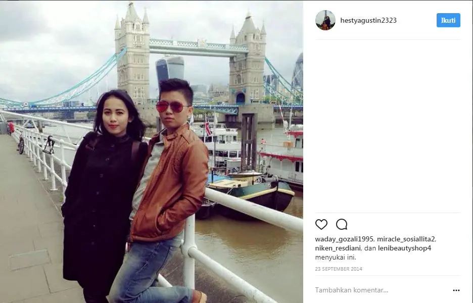 Mengintip Instagram Hesty Agustin, Kekasih Kiki Hasibuan. (Foto: Instagram)