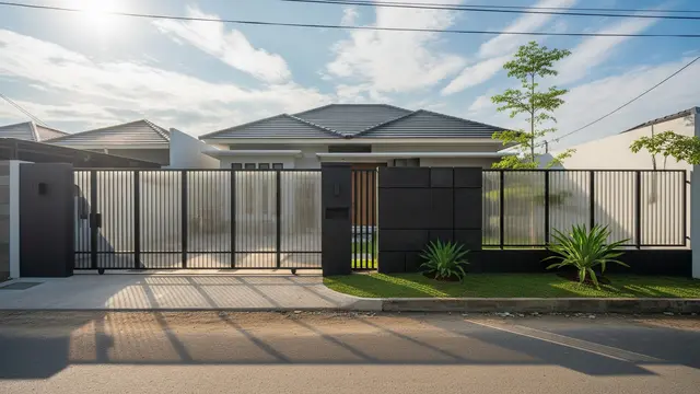 Model Pagar Besi Kombinasi Polikarbonat untuk Rumah Minimalis dengan Budget Terjangkau/ Ilustrasi AI