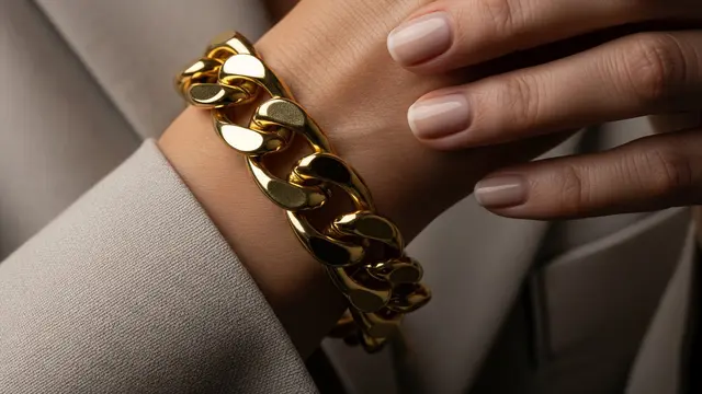 Gelang Emas Rantai Besar (Bold Chain Bracelet)