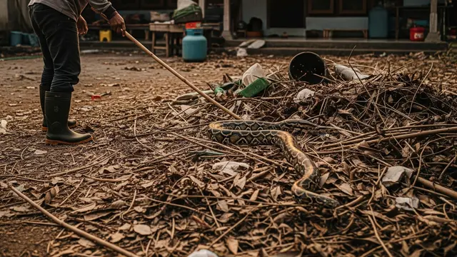 Daun Kering sebagai Pengusir Ular di Area Rumah