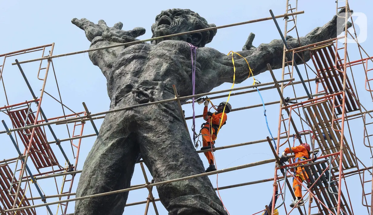 Konservasi tersebut guna merawat dan melestarikan monumen-monumen bersejarah di Jakarta. (Liputan6.com/Herman Zakharia)