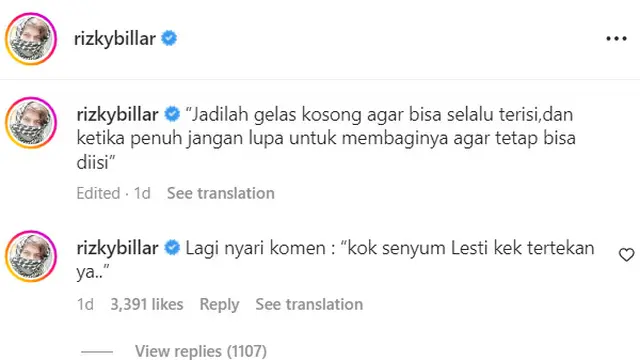 6 Sindiran Rizky Billar Untuk Haters, Beberapa Hari Lalu Datangi Polda