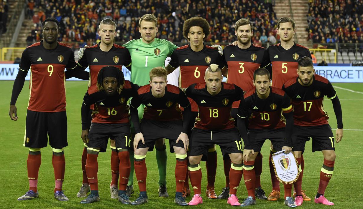 Tim Nasional Sepak Bola Belgia berapa pada peringkat teratas atau peringkat 1 rangking FIFA yang dirilis bulan Maret 2016. (AFP/John Thys)