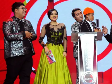 SCTV kembali menggelar ajang penghargaan Infotainment Awards 2015 untuk kelima kali nya ajang penghargaan ini di gelar di Studio 6 Emtek kawasan daan mogot, Jakarta, (30/01/15). (Liputan6.com/Faisal R Syam)