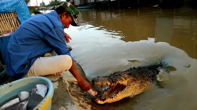 Ambo dan Buaya Riska (Foto: Mirah Hayati)