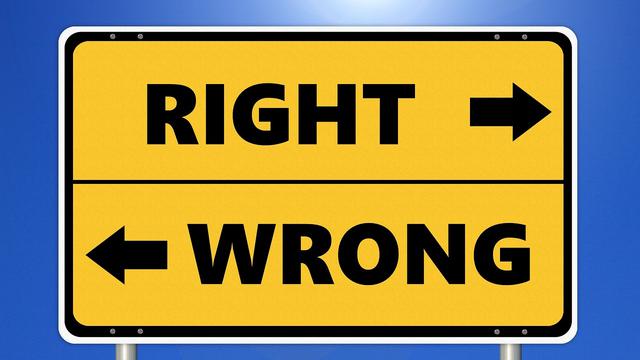 Ilustrasi etika, salah atau benar