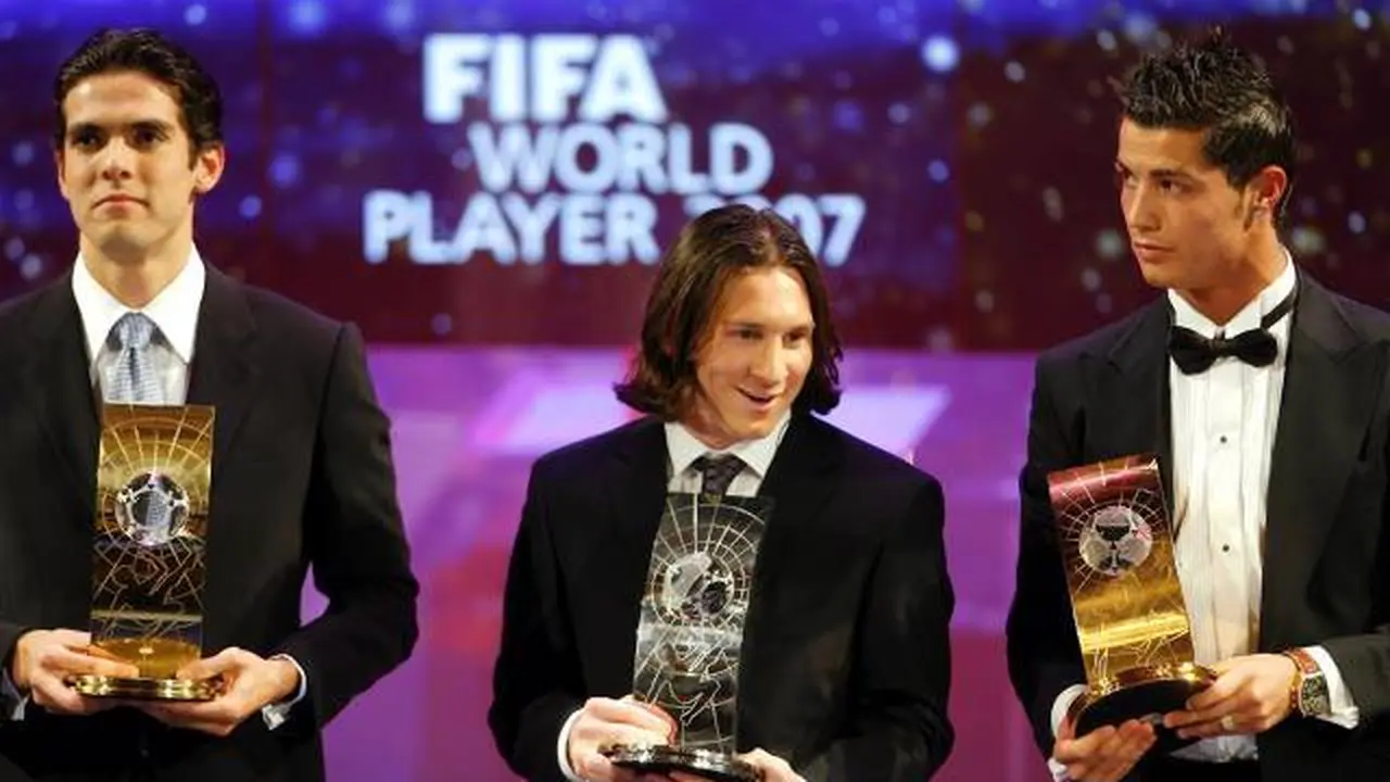 Ricardo Kaka, Cristiano Ronaldo, Lionel Messi