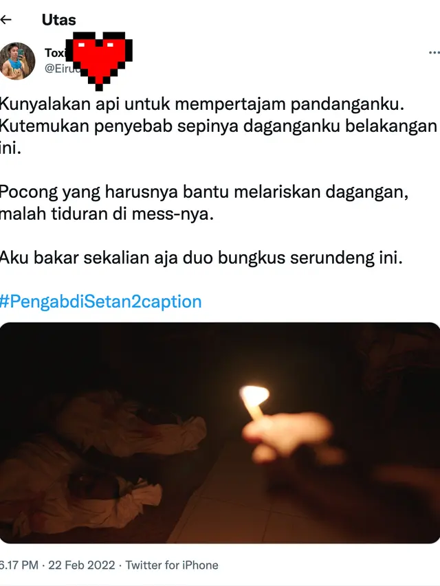 Cuitan Pengabdi Setan 2 Caption. (Foto: Dok. Twitter)