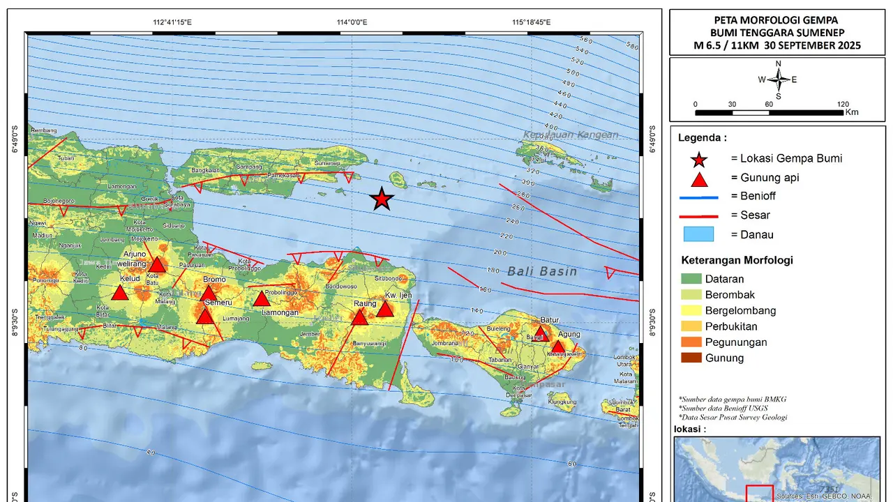 peta rawan gempa di jawa timur