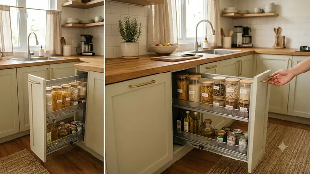Ide Pantry Geser untuk Dapur Sempit (AI Generated)
