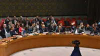 Dewan Keamanan PBB memberikan suara pada rancangan AS tentang gencatan senjata di Gaza pada Jumat 22 Maret 2024. (ANGELA WEISS / AFP)