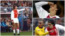 Meski tidak sehebat Barcelona ataupun Juventus, Ajax Amsterdam tercatat pernah dibela sejumlah pesepak bola dengan kualitas nomor satu. Berikut ini tujuh bintang dunia yang pernah membela Ajax Amsterdam. (Kolase Foto dari AFP)