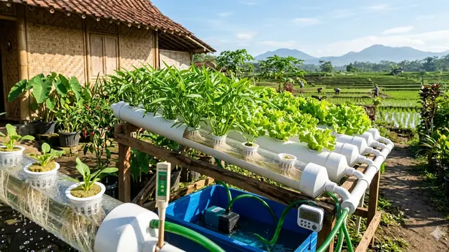 Desain Kebun Sayur Cepat Panen di Lahan 2x3 Meter. AI
