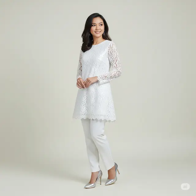 9 Model Atasan Brokat Putih Lengan Panjang untuk Wanita Kekinian: Elegan dan Modern