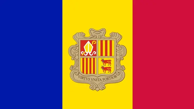 Ilustrasi bendera Andorra (Wikipedia Commons)