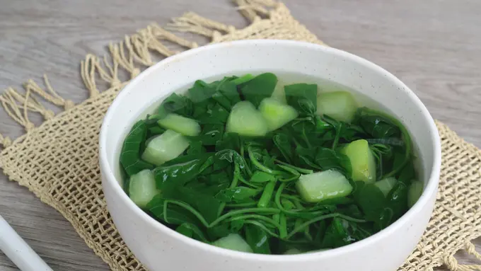 sayur bening bayam labu siam