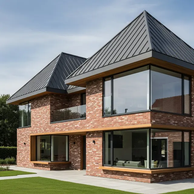 Desain Rumah Minimalis di Desa dengan Atap Limasan dan Sentuhan Kayu Alami