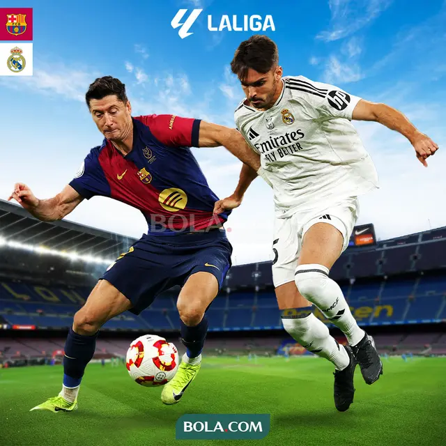La Liga - Barcelona Vs Real Madrid - Duel Robert Lewandowski Vs Raul Asencio