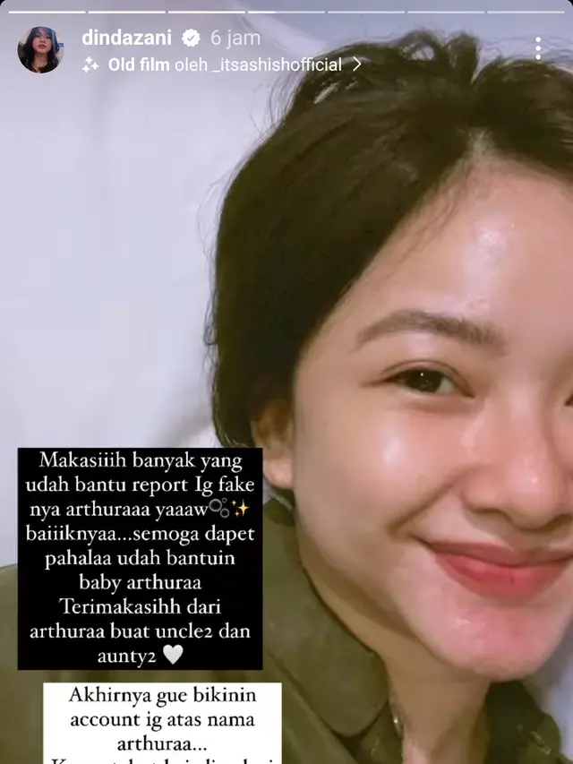 Adinda Azani Geram Ada Akun Palsu yang Mencatut Nama Anaknya yang Baru Lahir. (Instagram.com/dindazani)
