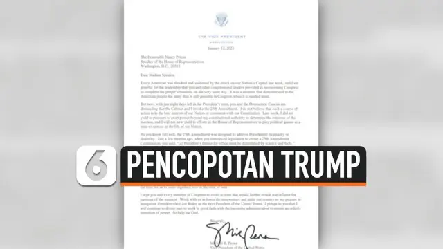 VIDEO: Mike Pence Tolak Pencopotan Trump Lewat Amandemen