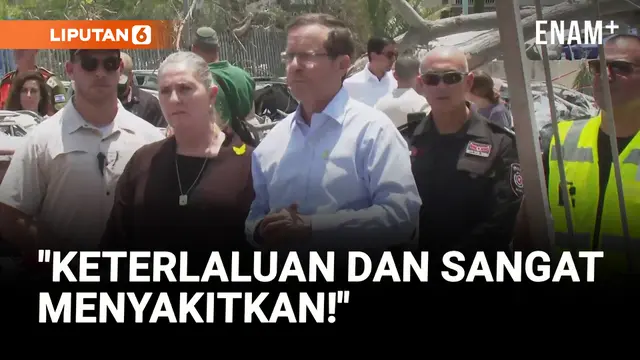 VIDEO: Presiden Israel Tinjau Lokasi Serangan Rudal Iran