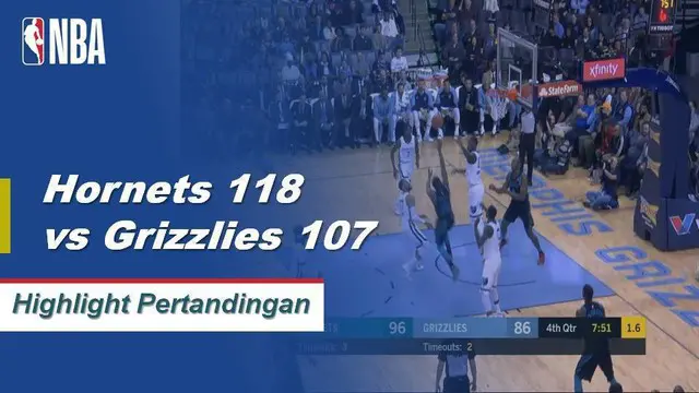 Cuplikan Hasil Pertandingan NBA : Hornets 118 vs Grizzlies 107