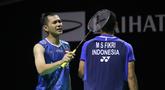 Ganda putra Indonesia, Fajar Alfian/Muhammad Fikri saat melawan Leo Carnando/Bagas Maulana dalam babak 16 besar Indonesia Masters 2026 di Istora Senayan, Jakarta, Kamis (22/1/2026). (Bola.com/M Iqbal Ichsan)