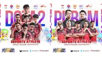 Timnas Esports Indonesia nomor DOTA2 (kiri) dan nomor PUBG Mobile (kanan) yang berlaga di Asian Games ke-19 Hangzhou, China. (Doc: Instagram PB ESI)