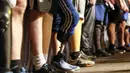 Beberapa elemen penilaian yang diambil antara lain senam, angkat berat, angkat besi serta kekuatan fisik. (EPA/Sergey Dolzhenko)