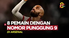 Berita Motion grafis deretan pengguna nomor punggung 9 terbaik di Arsenal, sebelum adanya Gabriel Jesus.