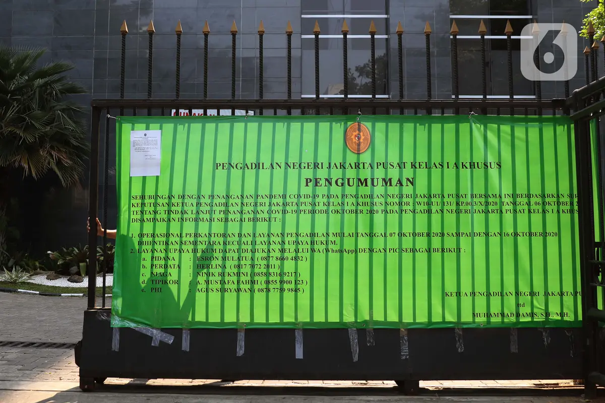 FOTO: Sejumlah Pegawai Reaktif COVID-19, PN Jakarta Pusat Tutup Sementara