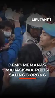 Demo Memanas, Mahasiswa-polisi Saling Dorong